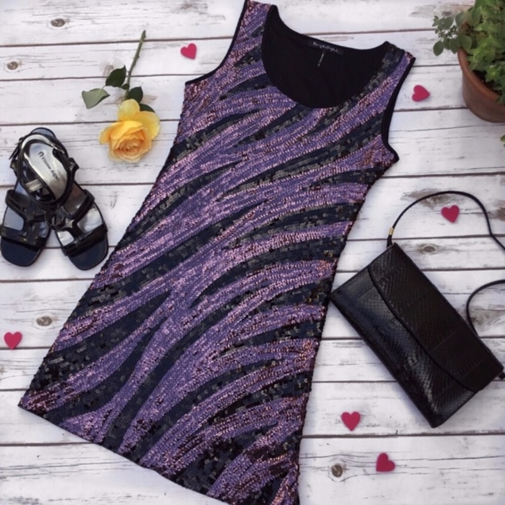Black Purple Sequins Party Dress by Day and Night